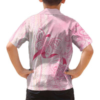 Breast Cancer Awareness Family Matching Summer Maxi Dress and Hawaiian Shirt Maile Pikake Lokelani Crown Flower Lei Inspired LT9 - Polynesian Pride