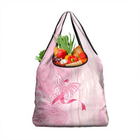 Breast Cancer Awareness Grocery Bag Maile Pikake Lokelani Crown Flower Lei Inspired LT9 1-pack One Size Pink - Polynesian Pride