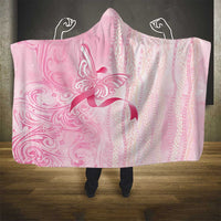 Breast Cancer Awareness Hooded Blanket Maile Pikake Lokelani Crown Flower Lei Inspired LT9 - Polynesian Pride