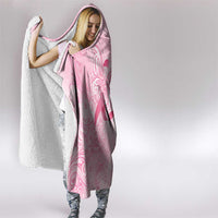 Breast Cancer Awareness Hooded Blanket Maile Pikake Lokelani Crown Flower Lei Inspired LT9 - Polynesian Pride