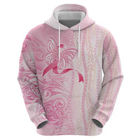 Breast Cancer Awareness Hoodie Maile Pikake Lokelani Crown Flower Lei Inspired LT9 - Polynesian Pride