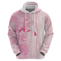 Breast Cancer Awareness Hoodie Maile Pikake Lokelani Crown Flower Lei Inspired LT9 - Polynesian Pride