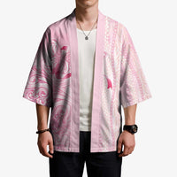 Breast Cancer Awareness Kimono Maile Pikake Lokelani Crown Flower Lei Inspired LT9 - Polynesian Pride