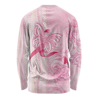 Breast Cancer Awareness Long Sleeve Shirt Maile Pikake Lokelani Crown Flower Lei Inspired