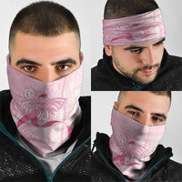 Breast Cancer Awareness Neck Gaiter Maile Pikake Lokelani Crown Flower Lei Inspired LT9 - Polynesian Pride