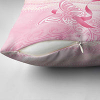 Breast Cancer Awareness Pillow Cover Maile Pikake Lokelani Crown Flower Lei Inspired