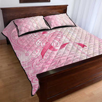 Breast Cancer Awareness Quilt Bed Set Maile Pikake Lokelani Crown Flower Lei Inspired LT9 - Polynesian Pride