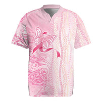 Breast Cancer Awareness Rugby Jersey Maile Pikake Lokelani Crown Flower Lei Inspired LT9 Pink - Polynesian Pride