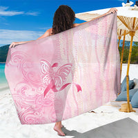 Breast Cancer Awareness Sarong Maile Pikake Lokelani Crown Flower Lei Inspired