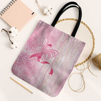 Breast Cancer Awareness Tote Bag Maile Pikake Lokelani Crown Flower Lei Inspired LT9 Black Strap One Size Pink - Polynesian Pride