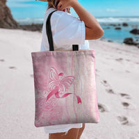 Breast Cancer Awareness Tote Bag Maile Pikake Lokelani Crown Flower Lei Inspired LT9 - Polynesian Pride