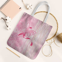 Breast Cancer Awareness Tote Bag Maile Pikake Lokelani Crown Flower Lei Inspired LT9 White Strap One Size Pink - Polynesian Pride