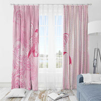 Breast Cancer Awareness Window Curtain Maile Pikake Lokelani Crown Flower Lei Inspired LT9 - Polynesian Pride