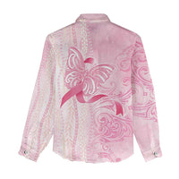 Breast Cancer Awareness Women Casual Shirt Maile Pikake Lokelani Crown Flower Lei Inspired