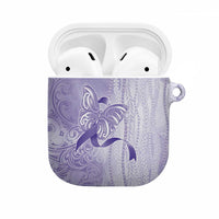 Epilepsy Awareness AirPods Case Maile Pikake Lokelani Crown Flower Lei Inspired LT9 Purple - Polynesian Pride