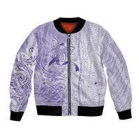 Epilepsy Awareness Bomber Jacket Maile Pikake Lokelani Crown Flower Lei Inspired