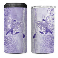 Epilepsy Awareness 4 in 1 Can Cooler Tumbler Maile Pikake Lokelani Crown Flower Lei Inspired