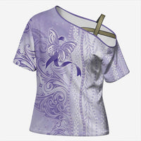 Epilepsy Awareness Cross Shoulder Shirt Maile Pikake Lokelani Crown Flower Lei Inspired