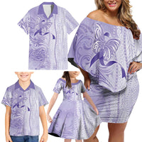 Epilepsy Awareness Family Matching Off Shoulder Short Dress and Hawaiian Shirt Maile Pikake Lokelani Crown Flower Lei Inspired