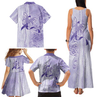 Epilepsy Awareness Family Matching Tank Maxi Dress and Hawaiian Shirt Maile Pikake Lokelani Crown Flower Lei Inspired