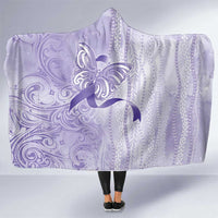 Epilepsy Awareness Hooded Blanket Maile Pikake Lokelani Crown Flower Lei Inspired LT9 One Size Purple - Polynesian Pride