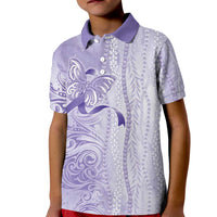 Epilepsy Awareness Kid Polo Shirt Maile Pikake Lokelani Crown Flower Lei Inspired LT9 Kid Purple - Polynesian Pride