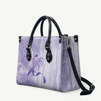 Epilepsy Awareness Leather Bag Maile Pikake Lokelani Crown Flower Lei Inspired LT9 Purple - Polynesian Pride