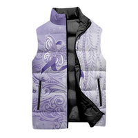 Epilepsy Awareness Sleeveless Puffer Jacket Maile Pikake Lokelani Crown Flower Lei Inspired