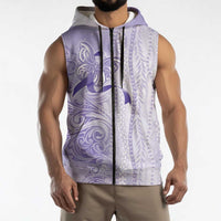 Epilepsy Awareness Sleeveless Zip Hoodie Maile Pikake Lokelani Crown Flower Lei Inspired LT9 - Polynesian Pride