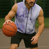 Epilepsy Awareness Sleeveless Zip Hoodie Maile Pikake Lokelani Crown Flower Lei Inspired LT9 - Polynesian Pride