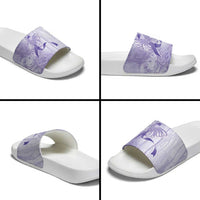 Epilepsy Awareness Slide Sandals Maile Pikake Lokelani Crown Flower Lei Inspired