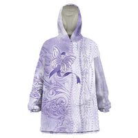 Epilepsy Awareness Wearable Blanket Hoodie Maile Pikake Lokelani Crown Flower Lei Inspired LT9 One Size Purple - Polynesian Pride