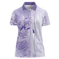 Epilepsy Awareness Women Polo Shirt Maile Pikake Lokelani Crown Flower Lei Inspired LT9 Female Purple - Polynesian Pride