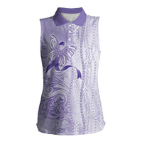Epilepsy Awareness Women Sleeveless Polo Shirt Maile Pikake Lokelani Crown Flower Lei Inspired