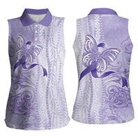 Epilepsy Awareness Women Sleeveless Polo Shirt Maile Pikake Lokelani Crown Flower Lei Inspired
