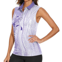 Epilepsy Awareness Women Sleeveless Polo Shirt Maile Pikake Lokelani Crown Flower Lei Inspired