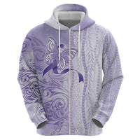 Epilepsy Awareness Zip Hoodie Maile Pikake Lokelani Crown Flower Lei Inspired