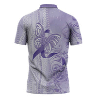 Epilepsy Awareness Zipper Polo Shirt Maile Pikake Lokelani Crown Flower Lei Inspired LT9 - Polynesian Pride