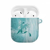 PTSD Awareness AirPods Case Maile Pikake Lokelani Crown Flower Lei Inspired LT9 Teal - Polynesian Pride