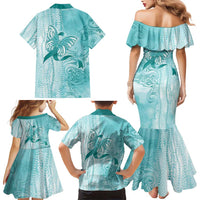 PTSD Awareness Family Matching Mermaid Dress and Hawaiian Shirt Maile Pikake Lokelani Crown Flower Lei Inspired