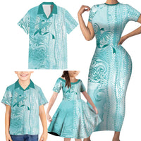 PTSD Awareness Family Matching Short Sleeve Bodycon Dress and Hawaiian Shirt Maile Pikake Lokelani Crown Flower Lei Inspired