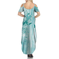 PTSD Awareness Family Matching Summer Maxi Dress and Hawaiian Shirt Maile Pikake Lokelani Crown Flower Lei Inspired