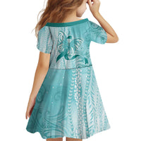 PTSD Awareness Kid Short Sleeve Dress Maile Pikake Lokelani Crown Flower Lei Inspired LT9 - Polynesian Pride