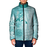 PTSD Awareness Padded Jacket Maile Pikake Lokelani Crown Flower Lei Inspired