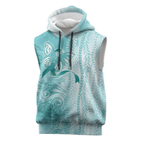 PTSD Awareness Sleeveless Hoodie Maile Pikake Lokelani Crown Flower Lei Inspired LT9 Teal - Polynesian Pride