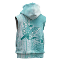 PTSD Awareness Sleeveless Hoodie Maile Pikake Lokelani Crown Flower Lei Inspired LT9 - Polynesian Pride