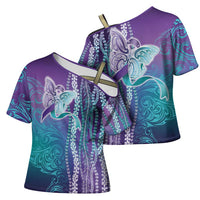 Suicide Prevention Awareness Cross Shoulder Shirt Maile Pikake Lokelani Crown Flower Lei Inspired LT9 - Polynesian Pride