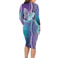 Suicide Prevention Awareness Family Matching Long Sleeve Bodycon Dress and Hawaiian Shirt Maile Pikake Lokelani Crown Flower Lei Inspired