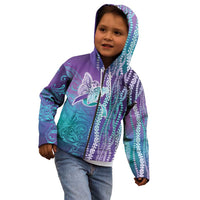 Suicide Prevention Awareness Kid Hoodie Maile Pikake Lokelani Crown Flower Lei Inspired LT9 - Polynesian Pride