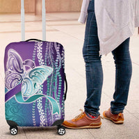 Suicide Prevention Awareness Luggage Cover Maile Pikake Lokelani Crown Flower Lei Inspired LT9 Multicolor - Polynesian Pride